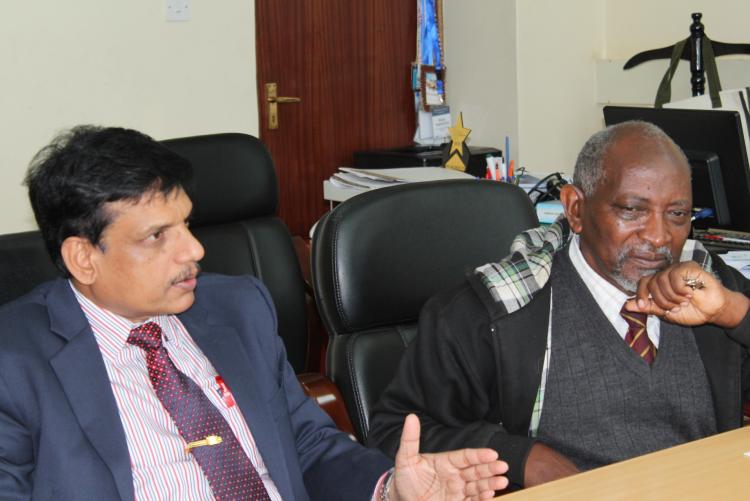 Prof. Weerakoon and Prof. Mutua at  ICCA Boardroom