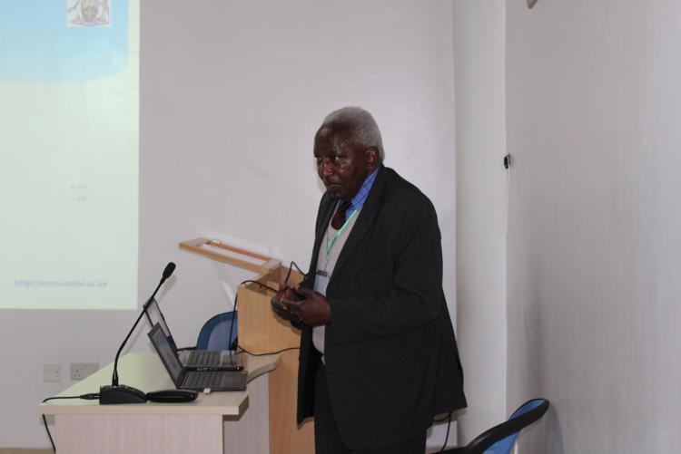 Director ICCA, Prof . Shem Wandiga Presenting his paper during African Research Universities Alliance launch on the 18th of November 2019
