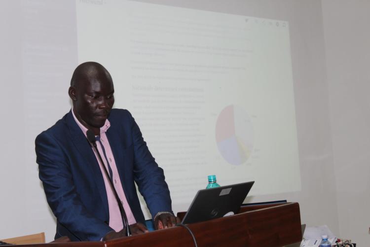 Dr. Tobias Nyumba presenting during the African Research Universities Alliance launch on the 18th of November 2019